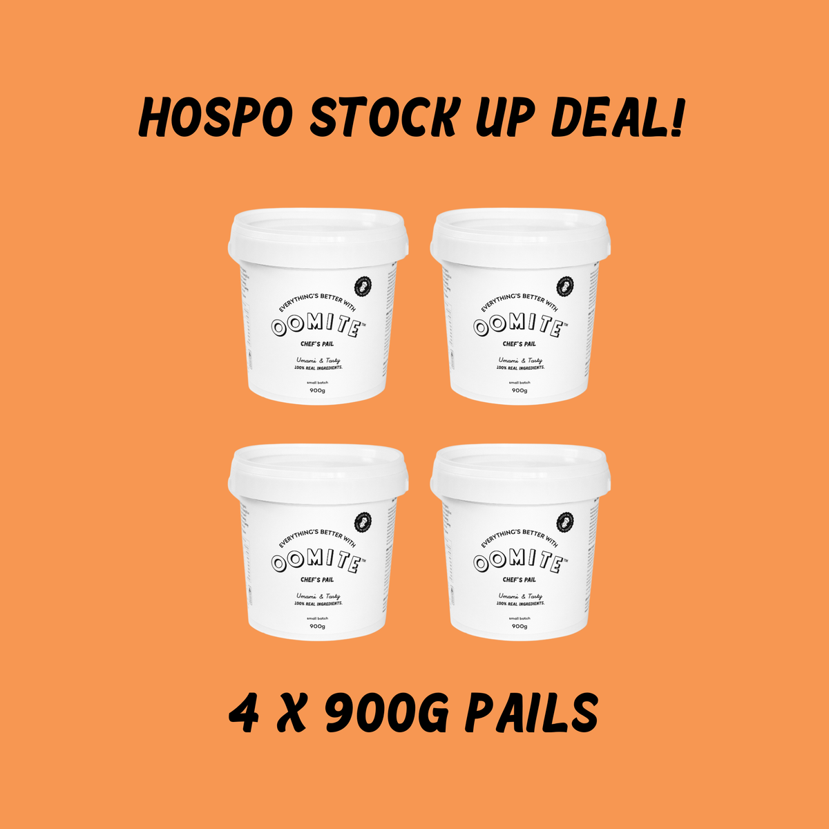 4 x Oomite Chef's Pail 900g (piping bag in a pail)